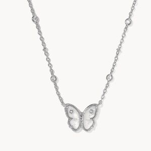 Kendra Scott Cailey Butterfly Silver Short Pendant in Ivory Mother-of-Pearl